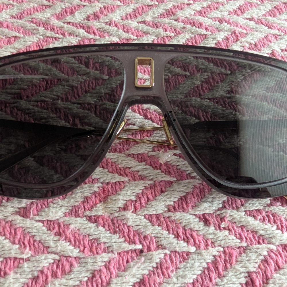 Stylish Black Sunglasses with Gold Accent
